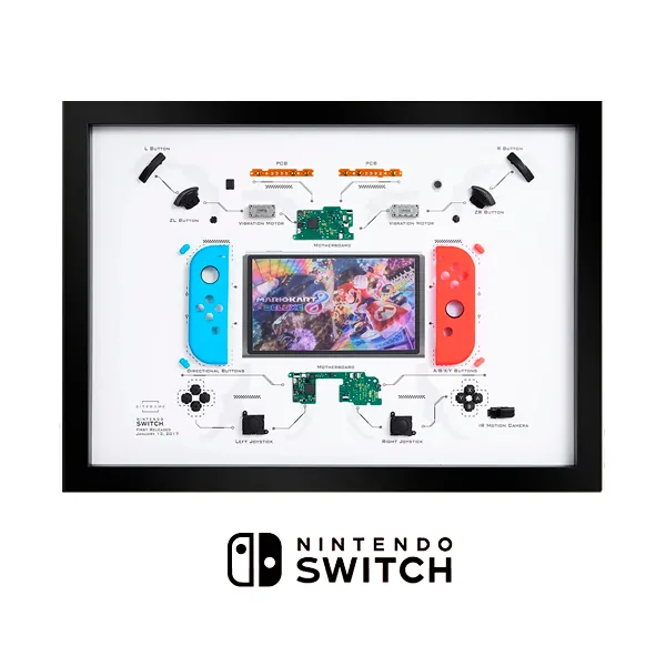 Cuadro BITFRAME de Nintendo Switch y Joy-Con desmontados